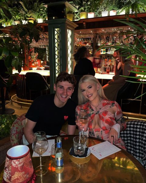 Lucy Fallon with her beau enjoying a lovely dinner